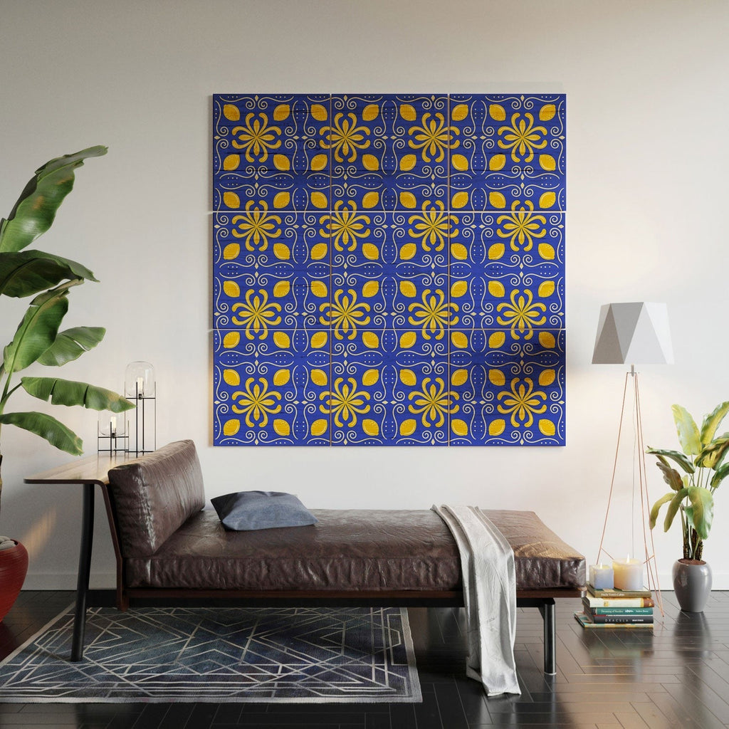 Design by Spark Dolce Vita Lemon Tile Wood Wall Mural