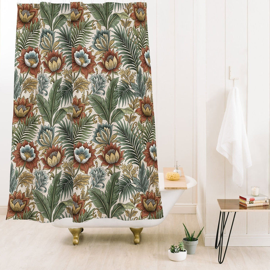 Marta Barragan Camarasa Retro Jungle Garden Shower Curtain