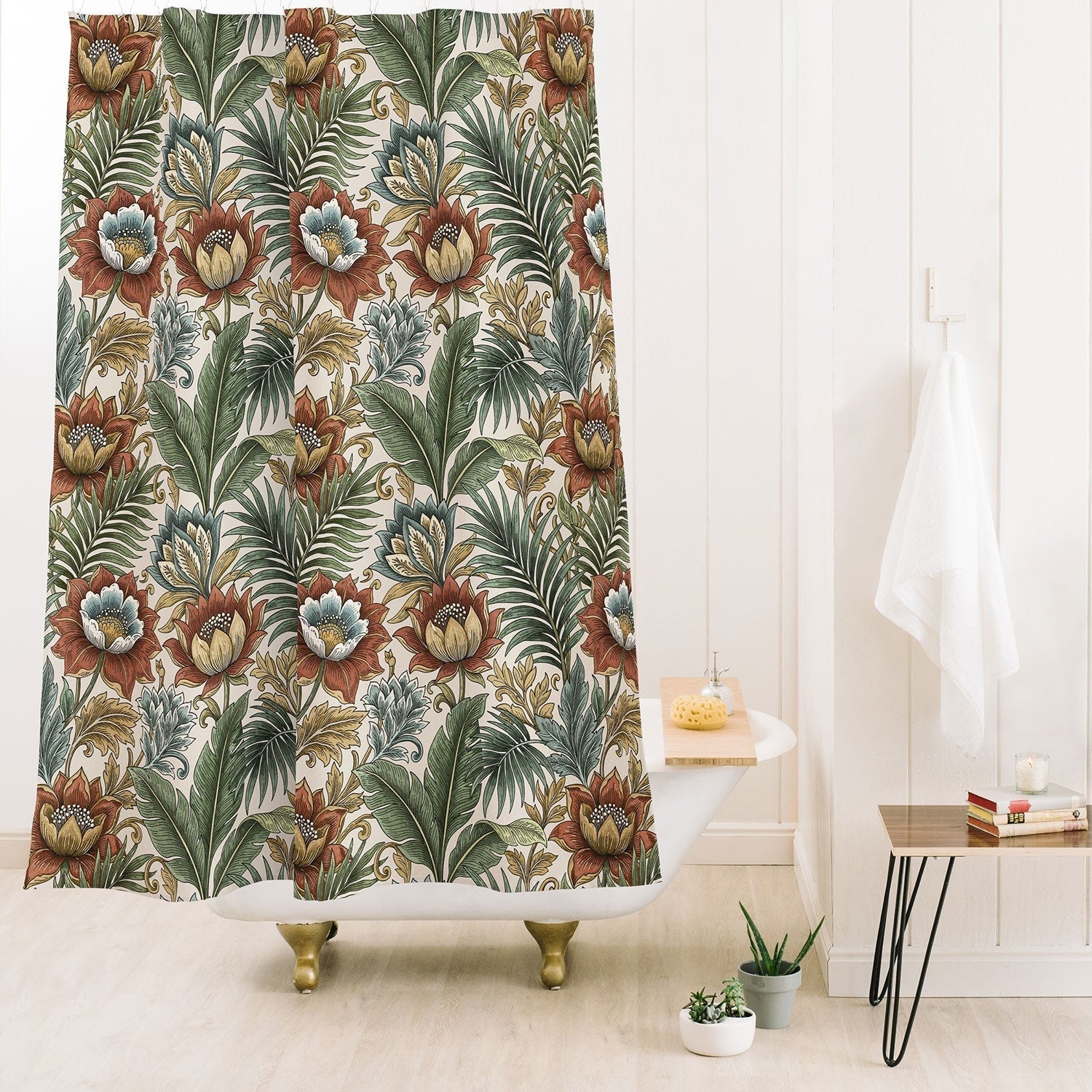 Marta Barragan Camarasa Retro Jungle Garden Shower Curtain