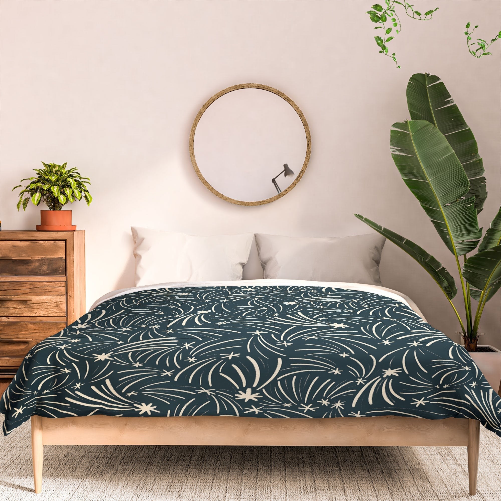 Little Om Pattern Shooting Stars blue Comforter