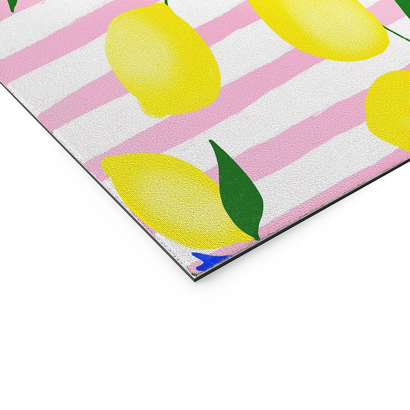 Design by Spark Zesty Lemons and Stripes Welcome Mat
