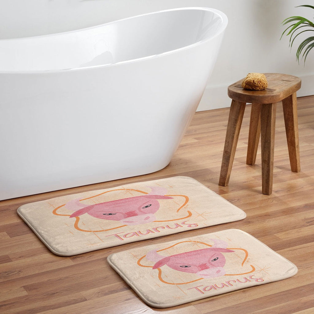 Little Om Zodiac Sign Taurus Memory Foam Bath Mat