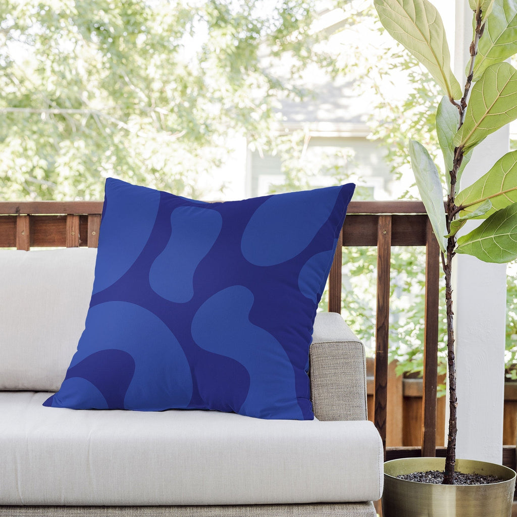 Camilla Foss Blue Pebble Outdoor Throw Pillow