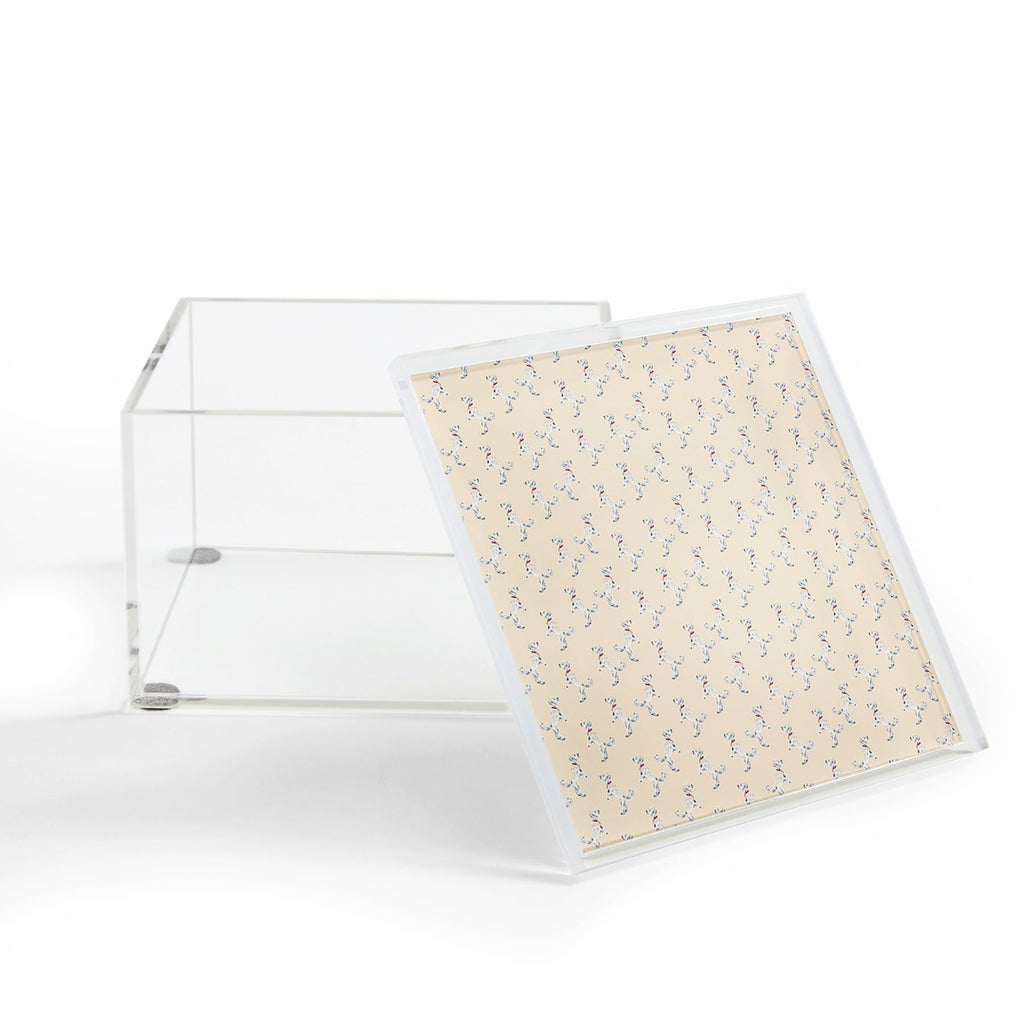Esca Watercolors White Poodle Acrylic Box