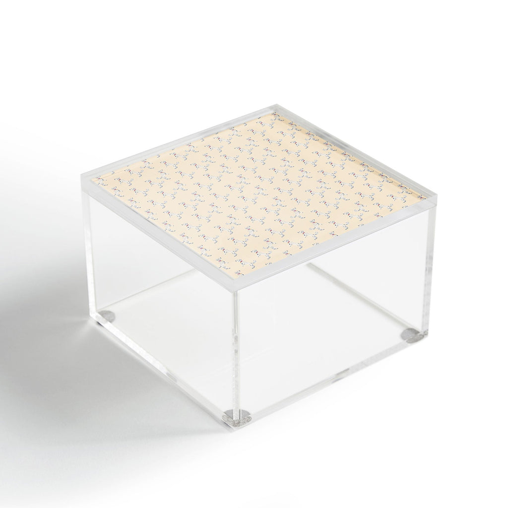 Esca Watercolors White Poodle Acrylic Box