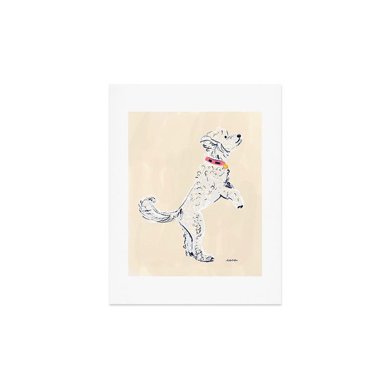 Esca Watercolors White Poodle Art Print