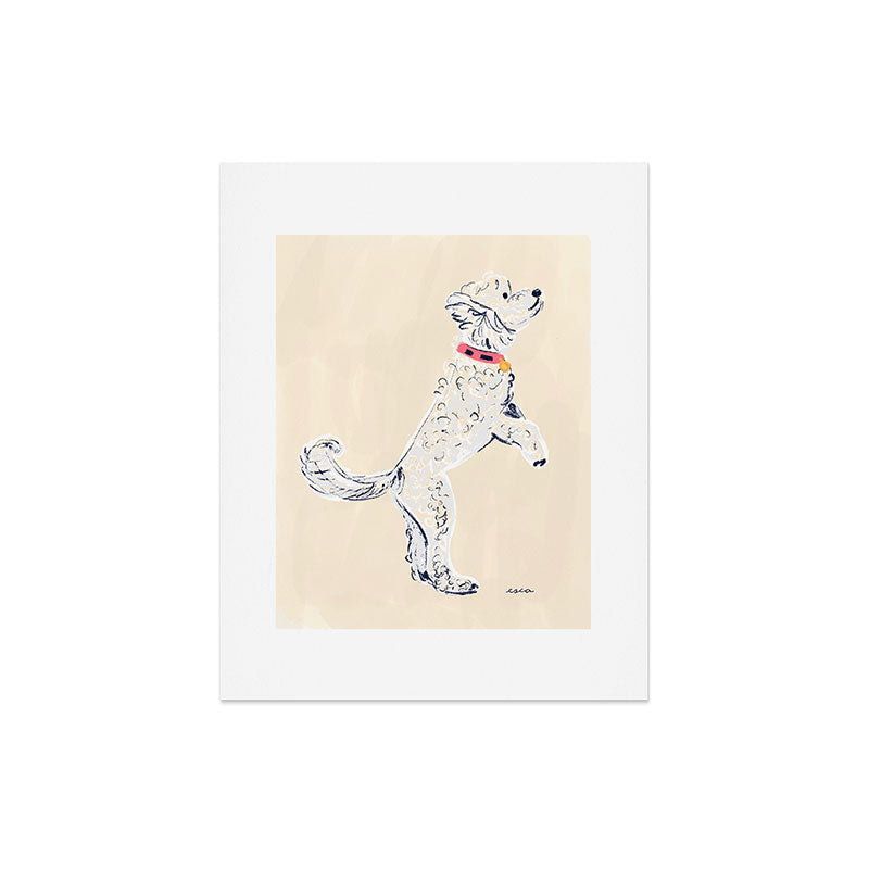 Esca Watercolors White Poodle Art Print