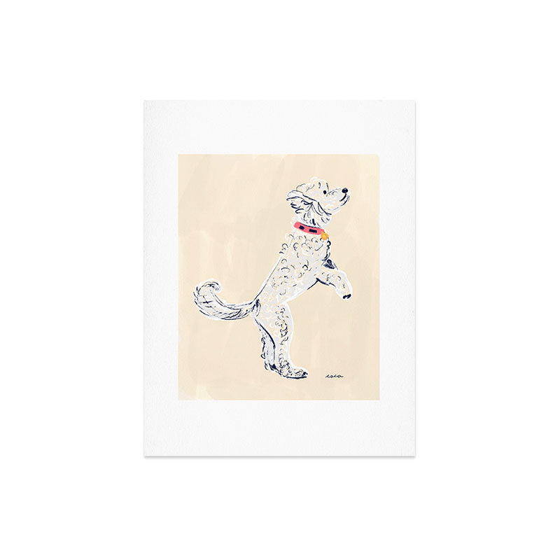 Esca Watercolors White Poodle Art Print