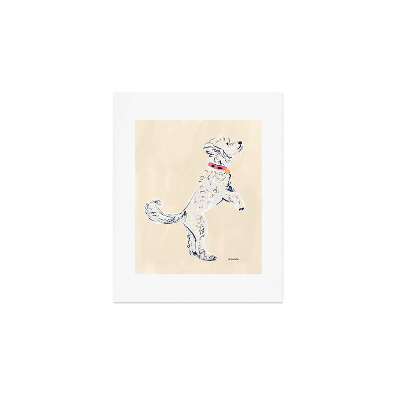 Esca Watercolors White Poodle Art Print