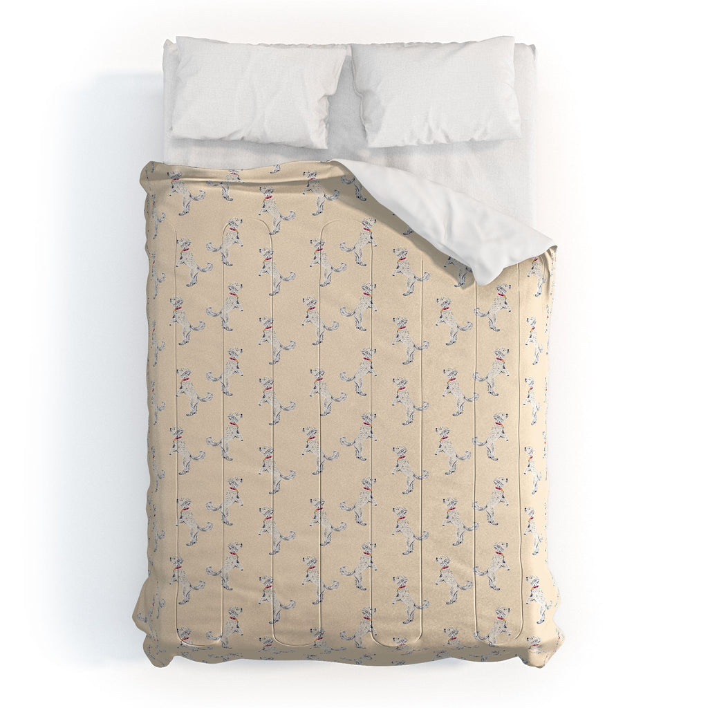 Esca Watercolors White Poodle Comforter