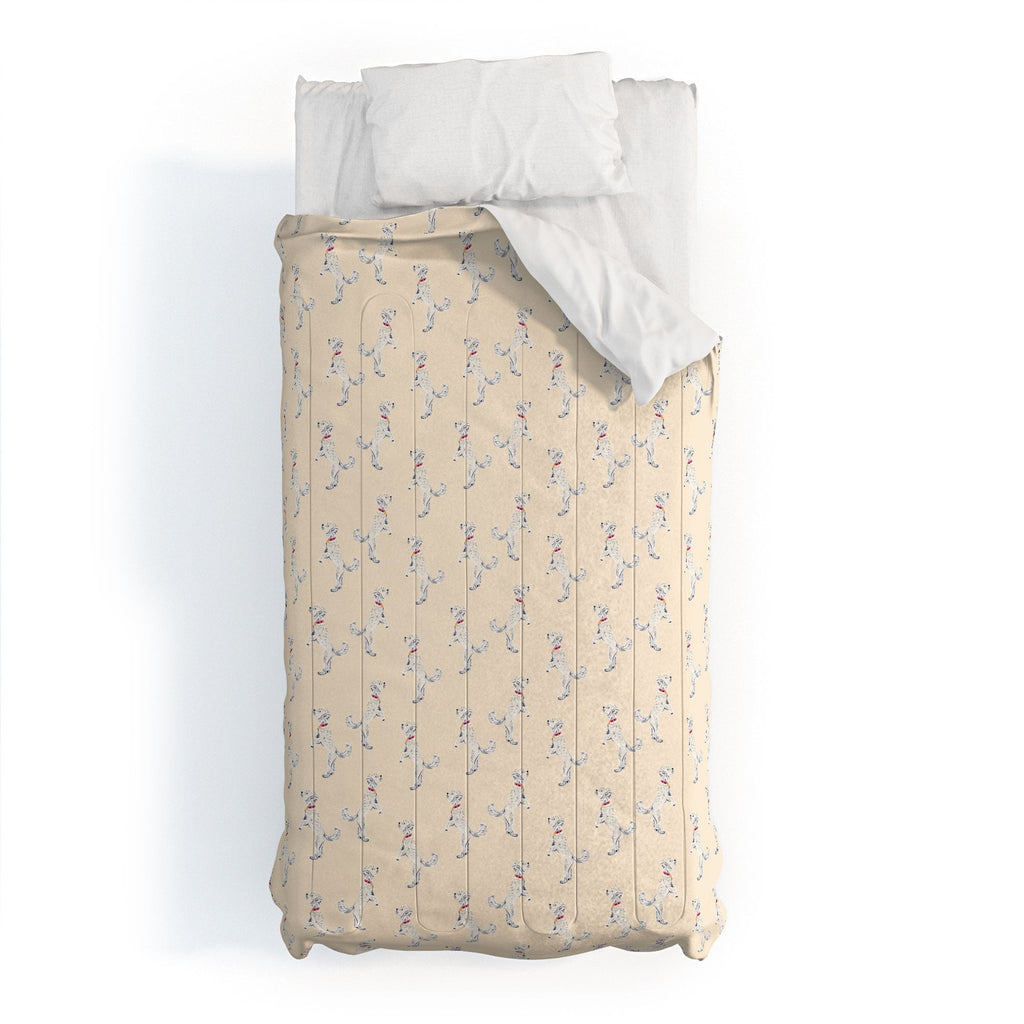 Esca Watercolors White Poodle Comforter