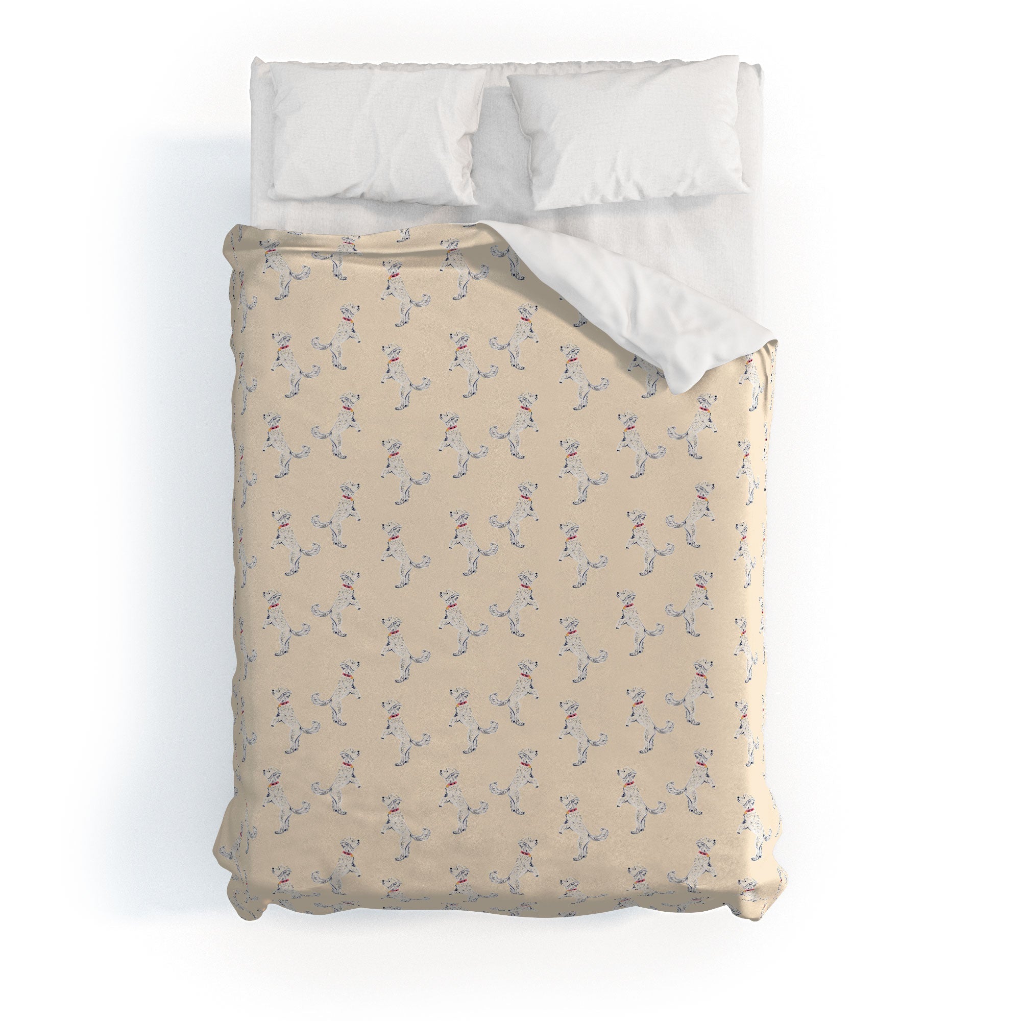 Esca Watercolors White Poodle Duvet Cover