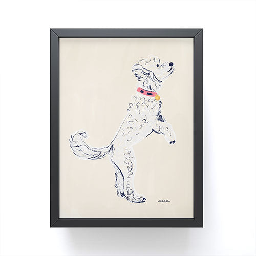 Esca Watercolors White Poodle Framed Mini Art Print