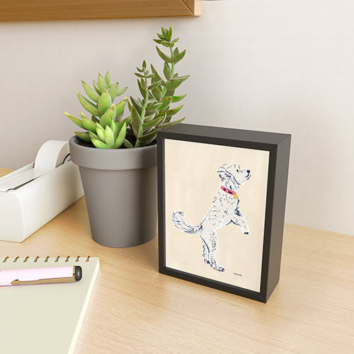 Esca Watercolors White Poodle Framed Mini Art Print