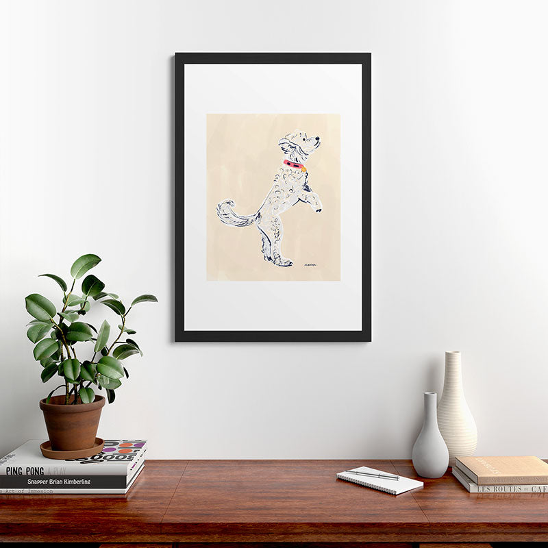 Esca Watercolors White Poodle Framed Art Print