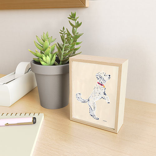 Esca Watercolors White Poodle Framed Mini Art Print