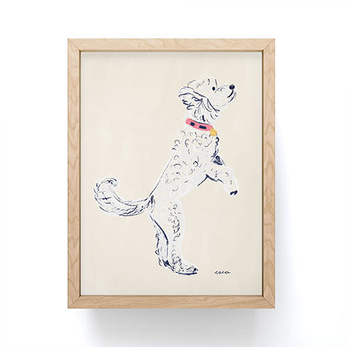 Esca Watercolors White Poodle Framed Mini Art Print