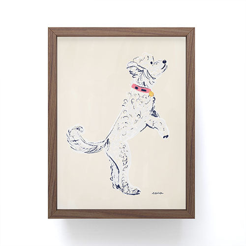 Esca Watercolors White Poodle Framed Mini Art Print