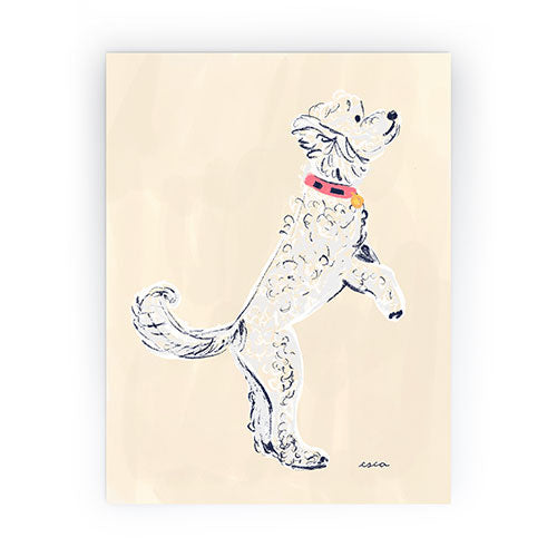 Esca Watercolors White Poodle Mini Art Print