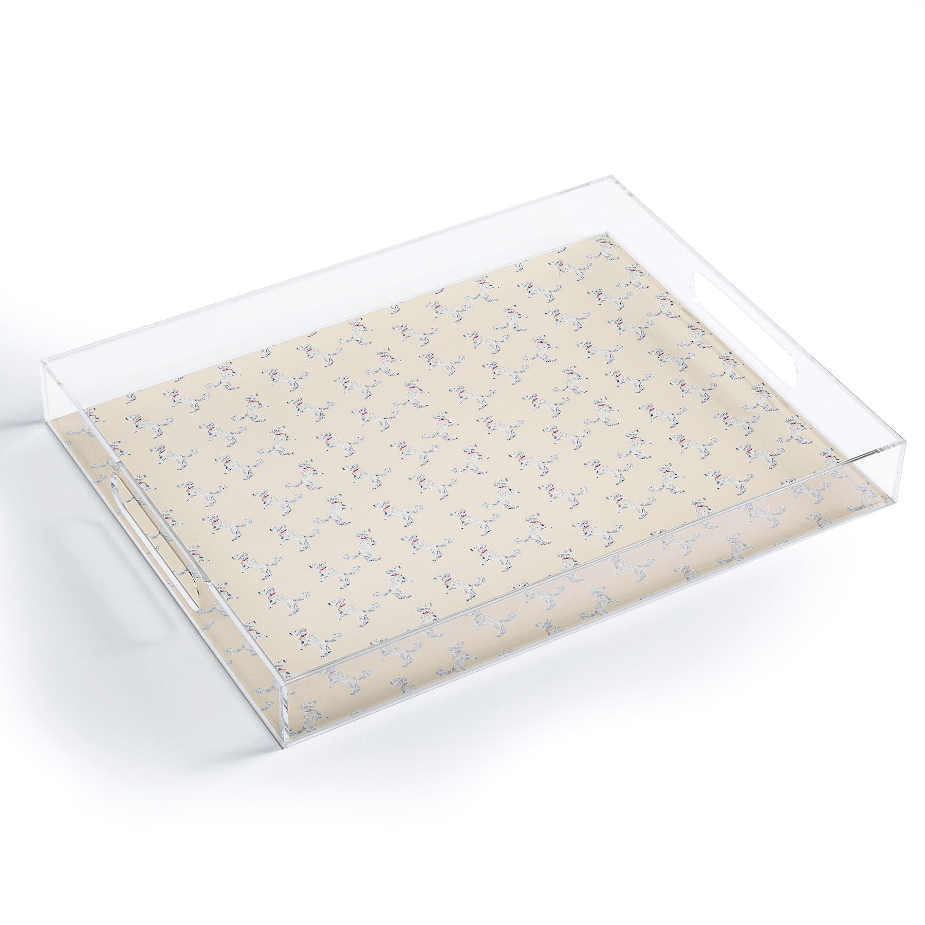 Esca Watercolors White Poodle Acrylic Tray
