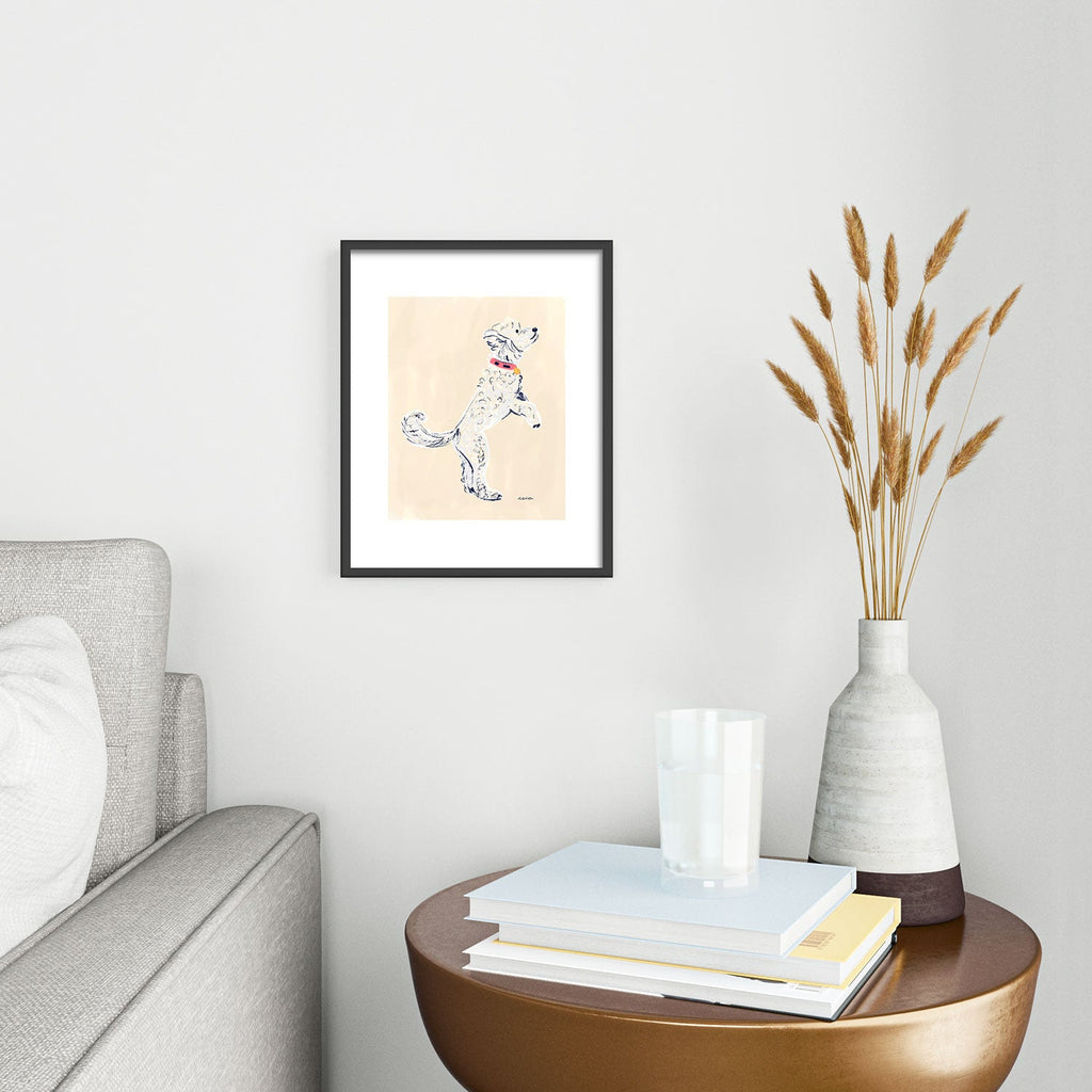 Esca Watercolors White Poodle Metal Framed Art Print
