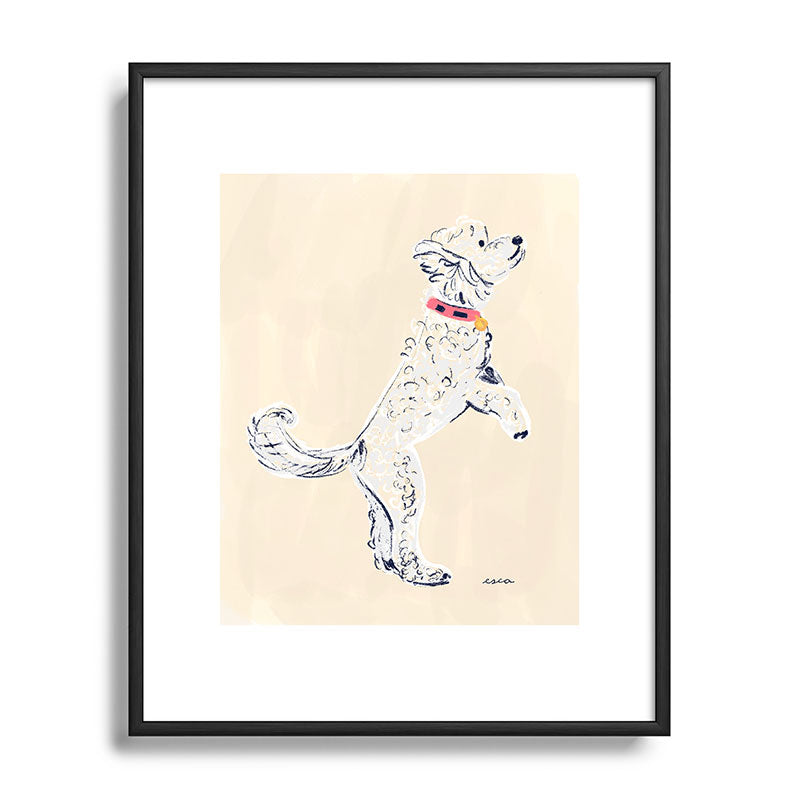 Esca Watercolors White Poodle Metal Framed Art Print