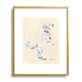 Esca Watercolors White Poodle Metal Framed Art Print