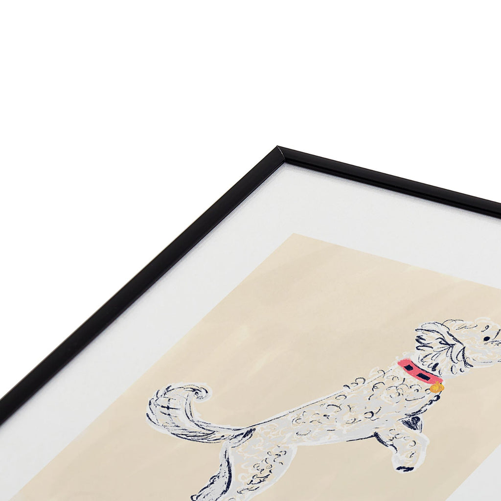 Esca Watercolors White Poodle Metal Framed Art Print