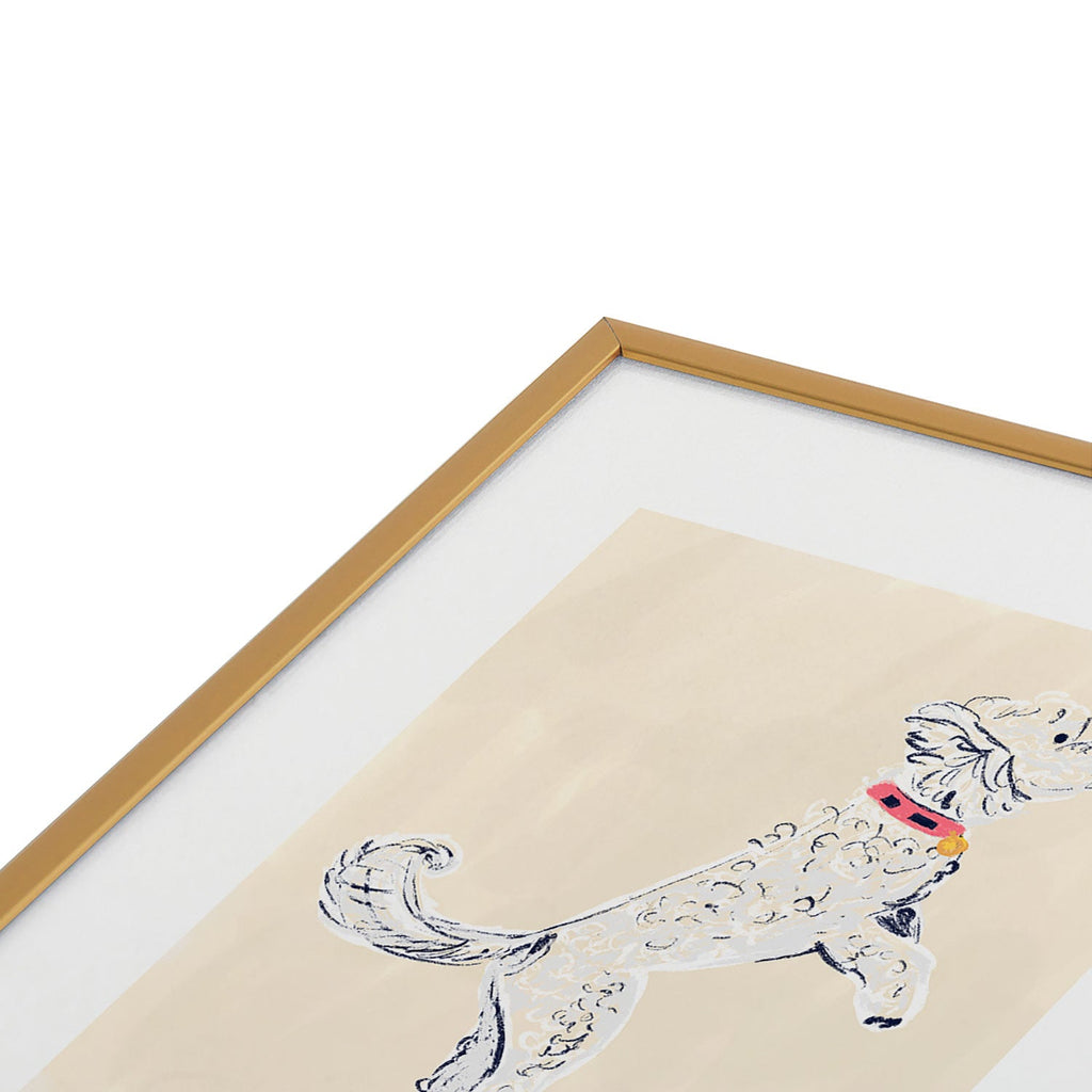 Esca Watercolors White Poodle Metal Framed Art Print