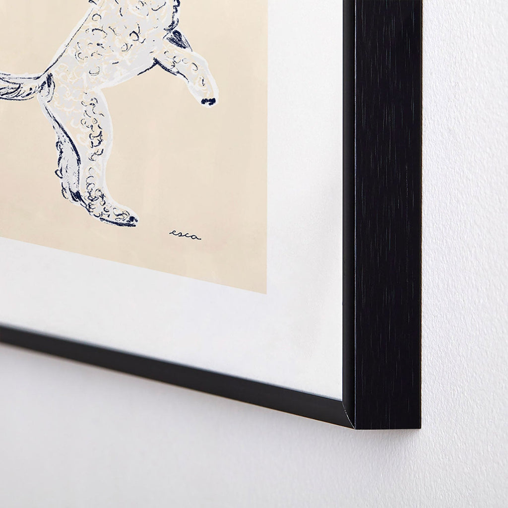 Esca Watercolors White Poodle Metal Framed Art Print
