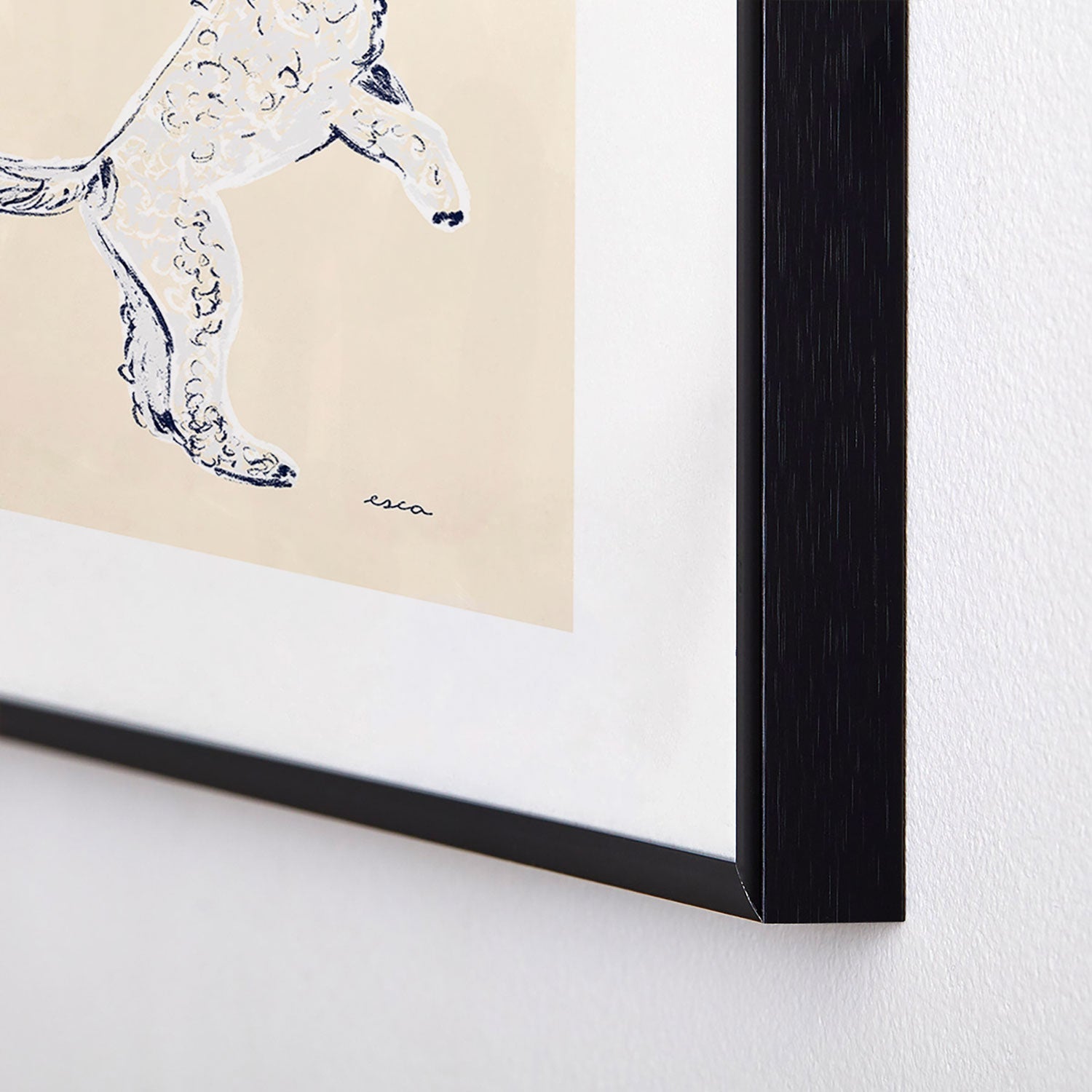 Esca Watercolors White Poodle Metal Framed Art Print
