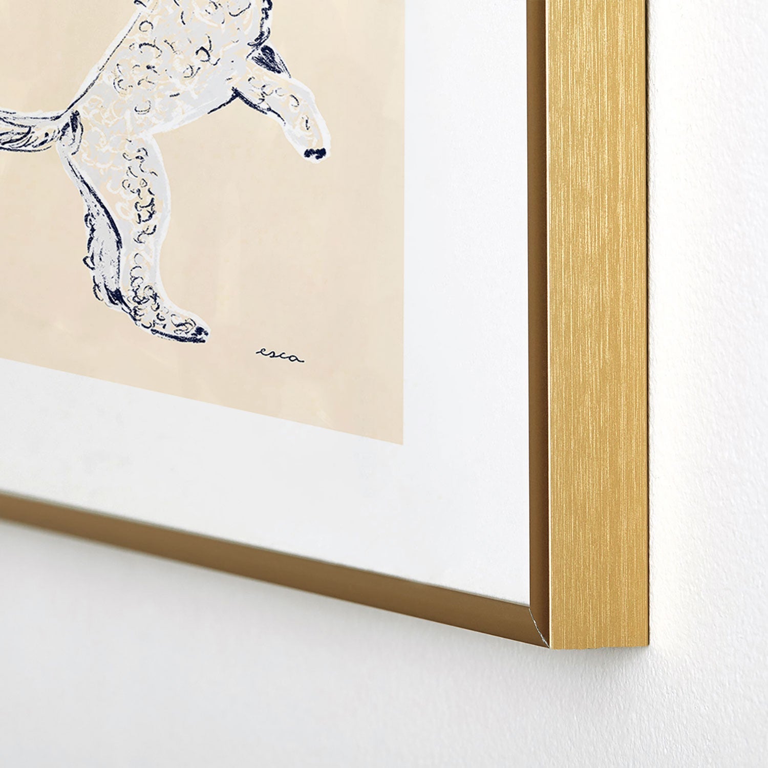 Esca Watercolors White Poodle Metal Framed Art Print