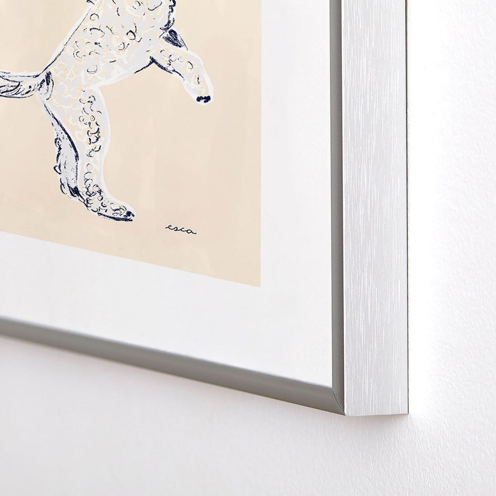 Esca Watercolors White Poodle Metal Framed Art Print