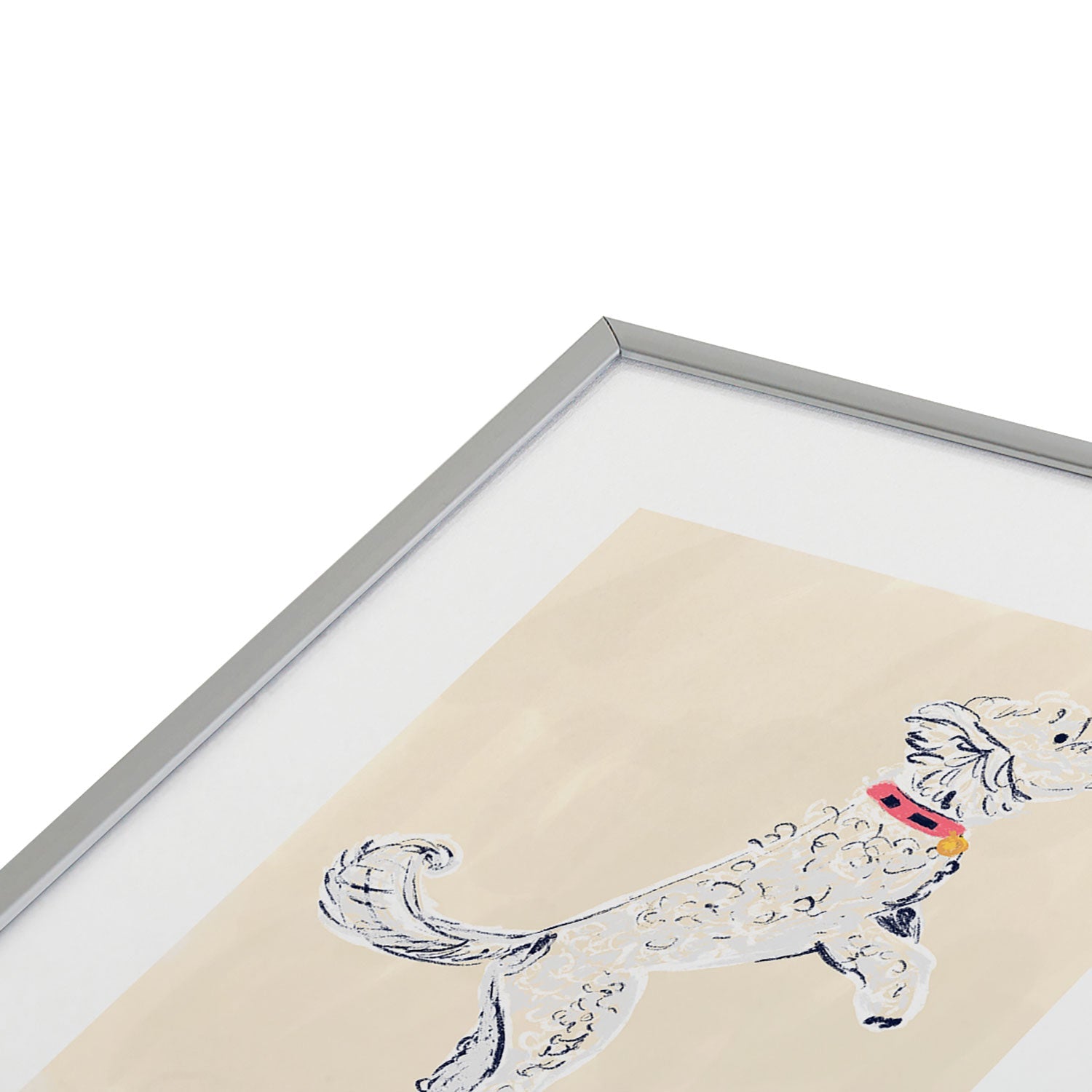 Esca Watercolors White Poodle Metal Framed Art Print