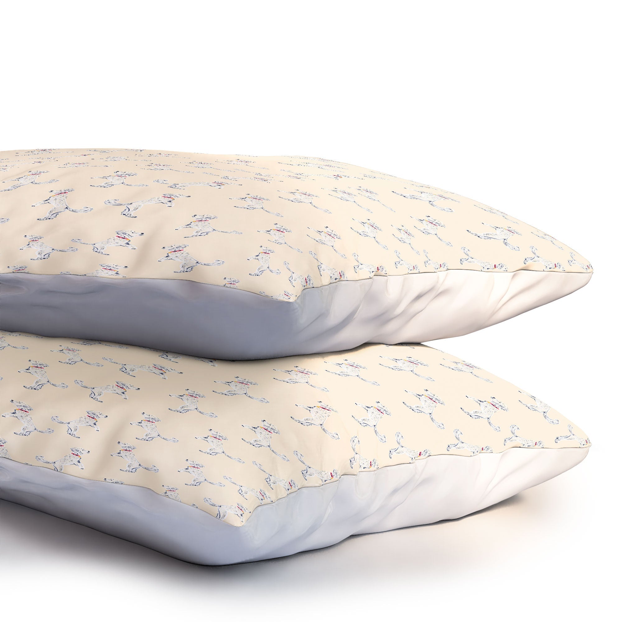 Esca Watercolors White Poodle Pillow Shams