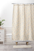 Esca Watercolors White Poodle Shower Curtain And Mat