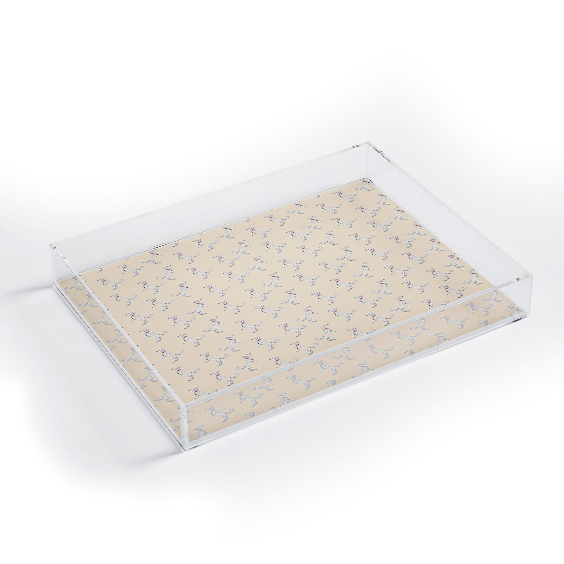 Esca Watercolors White Poodle Acrylic Tray