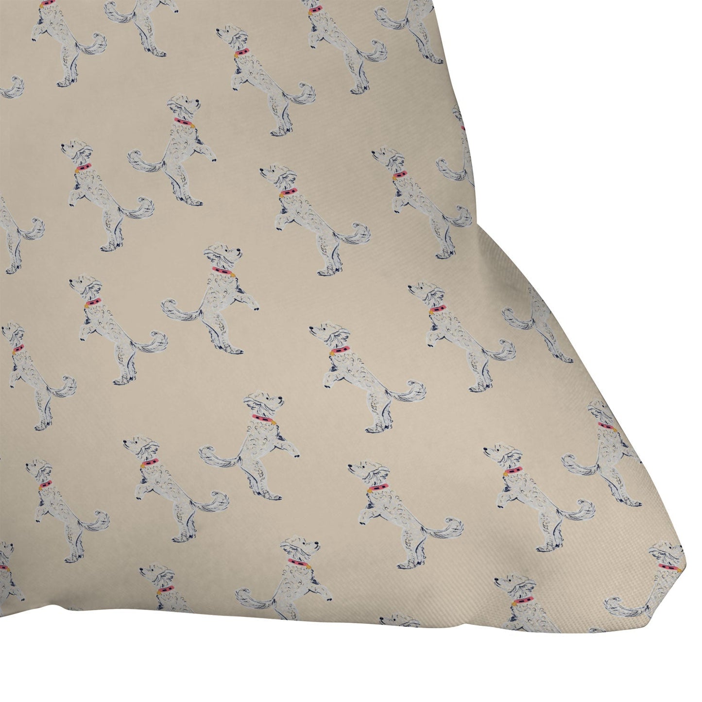 Esca Watercolors White Poodle Throw Pillow