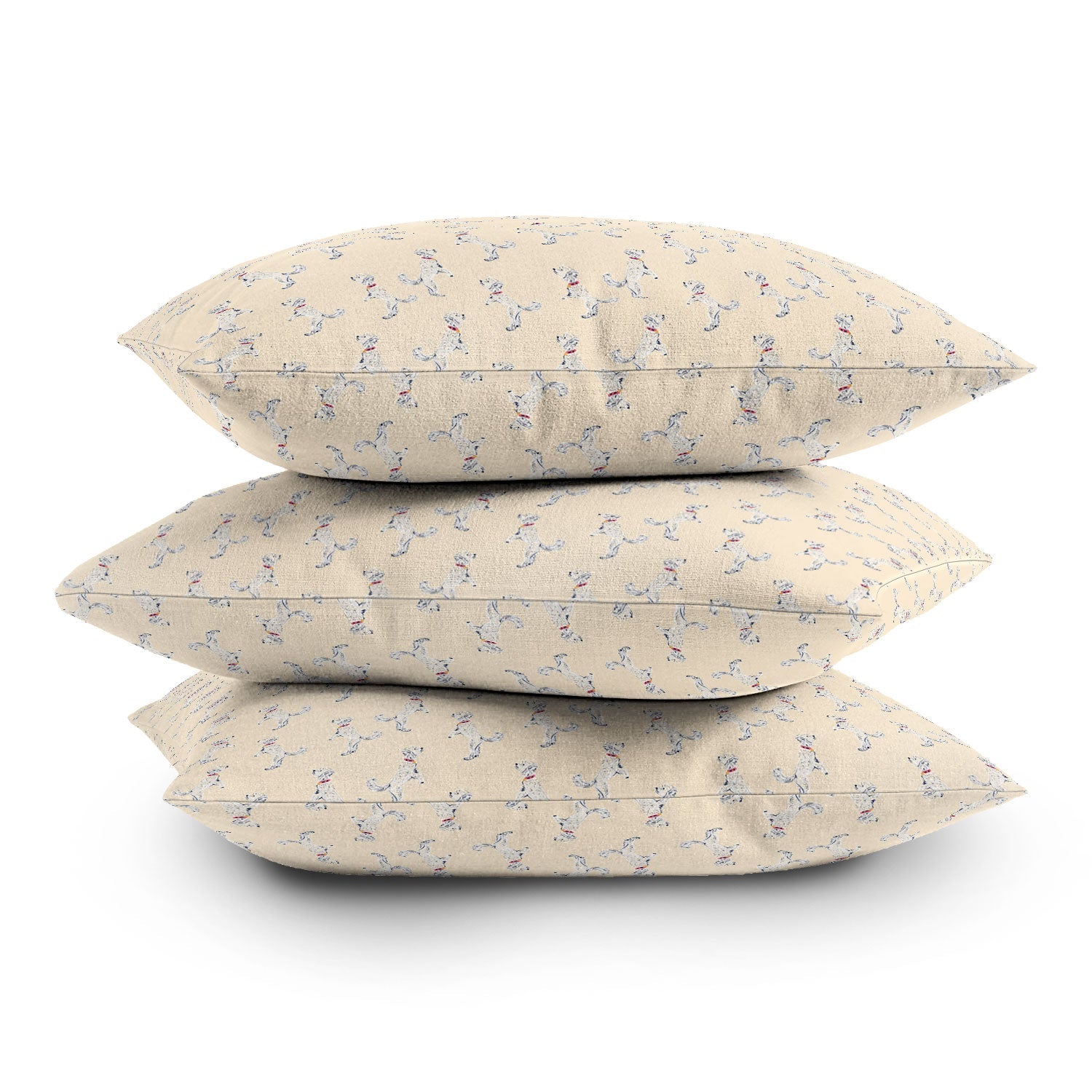 Esca Watercolors White Poodle Outdoor Throw Pillow