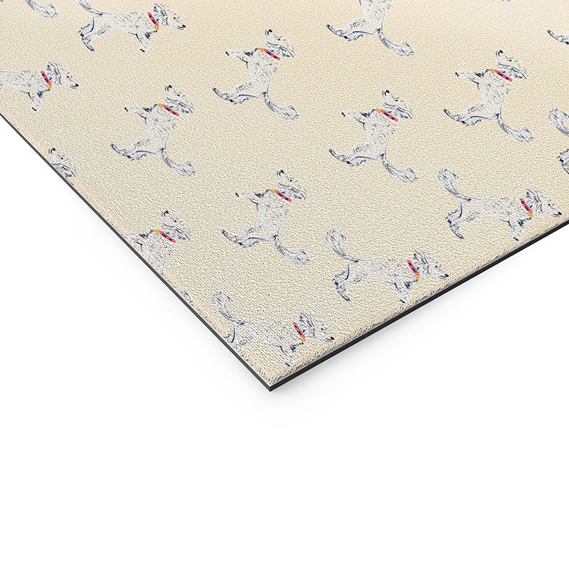 Esca Watercolors White Poodle Welcome Mat