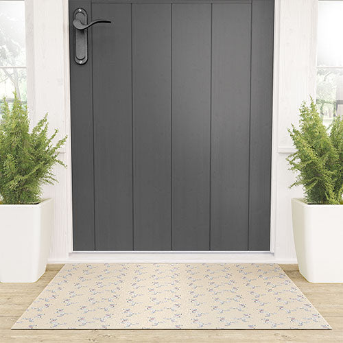Esca Watercolors White Poodle Welcome Mat