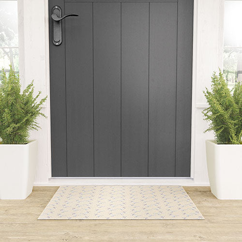 Esca Watercolors White Poodle Welcome Mat