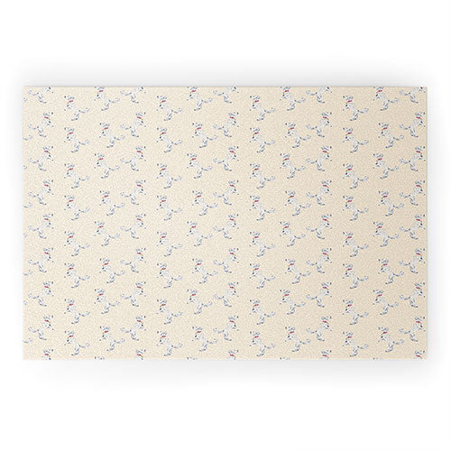 Esca Watercolors White Poodle Welcome Mat