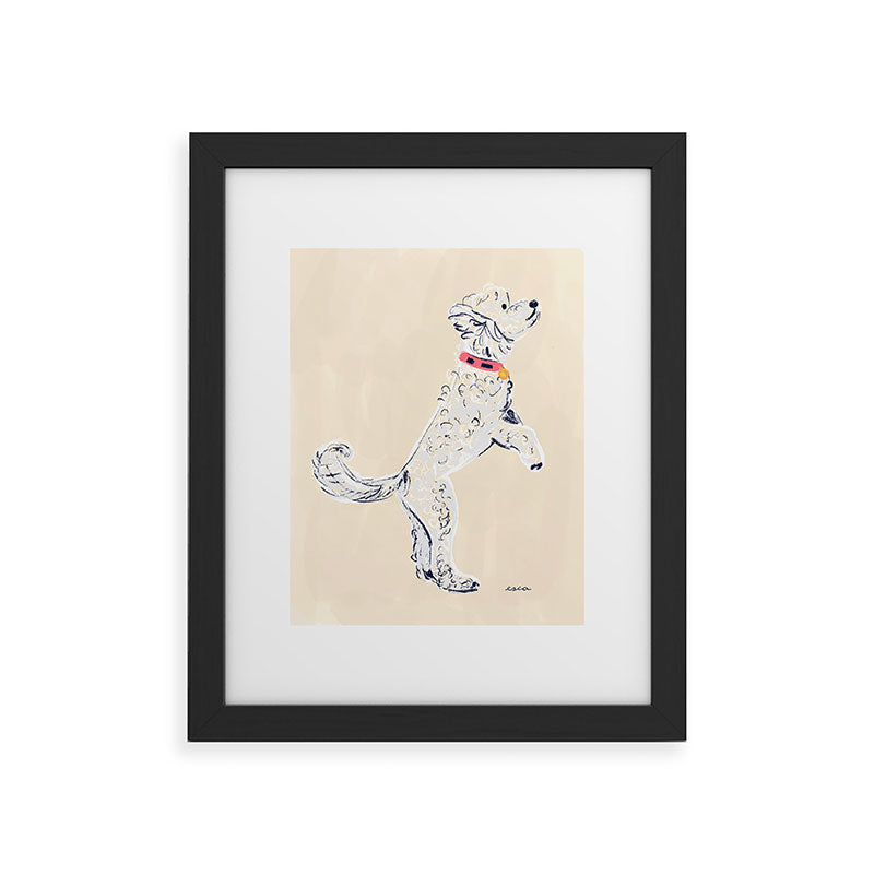 Esca Watercolors White Poodle Framed Art Print