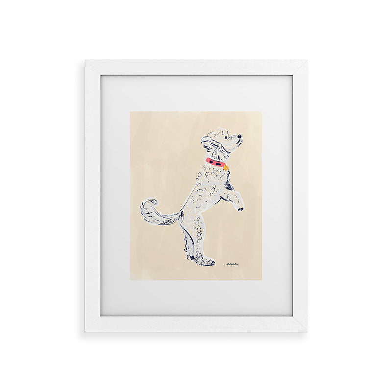 Esca Watercolors White Poodle Framed Art Print