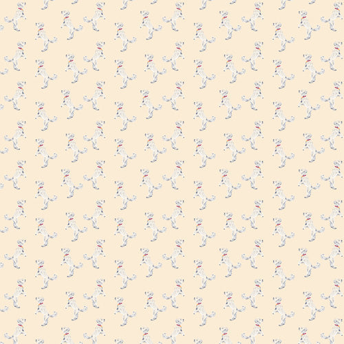 Esca Watercolors White Poodle Shower Curtain