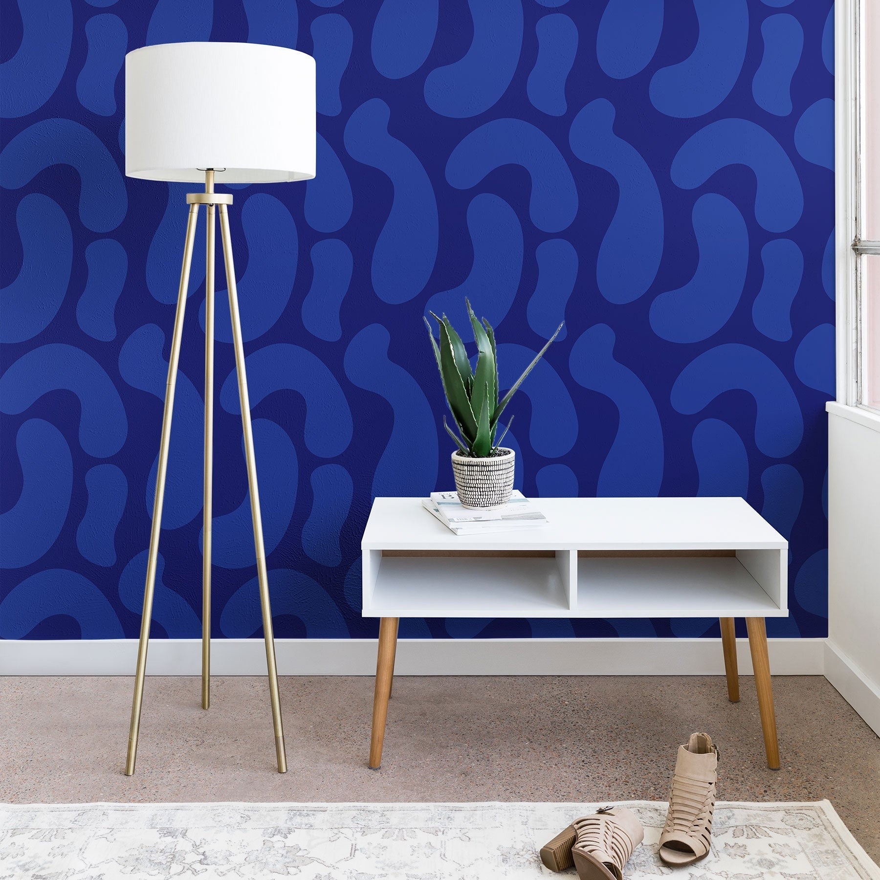 Camilla Foss Blue Pebble Wallpaper
