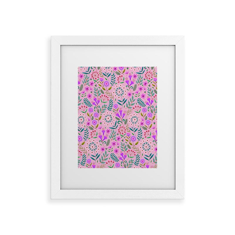 Pimlada Phuapradit Ditsy Purple Floral Half Drop Framed Art Print