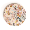 Ninola Design Botanic Retreat Floral Oleander Whimsical Soft Pink Cutting Board Round
