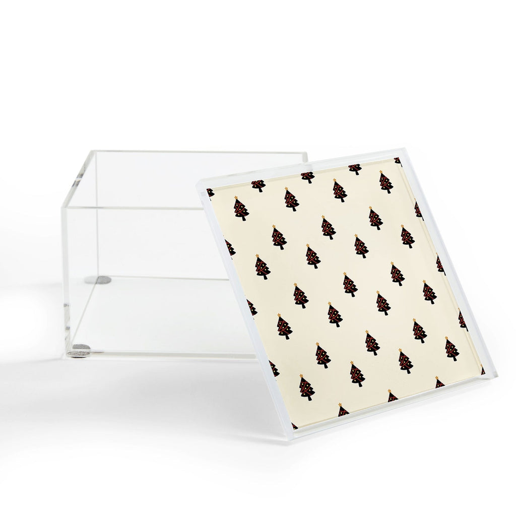 Design by Spark Black And Gold Christmas Tree Acrylic Box
